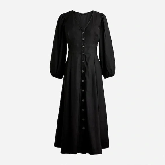 j crew black midi dress J Crew Stretch viscose blend button-front midi dress, BK985 Size 4